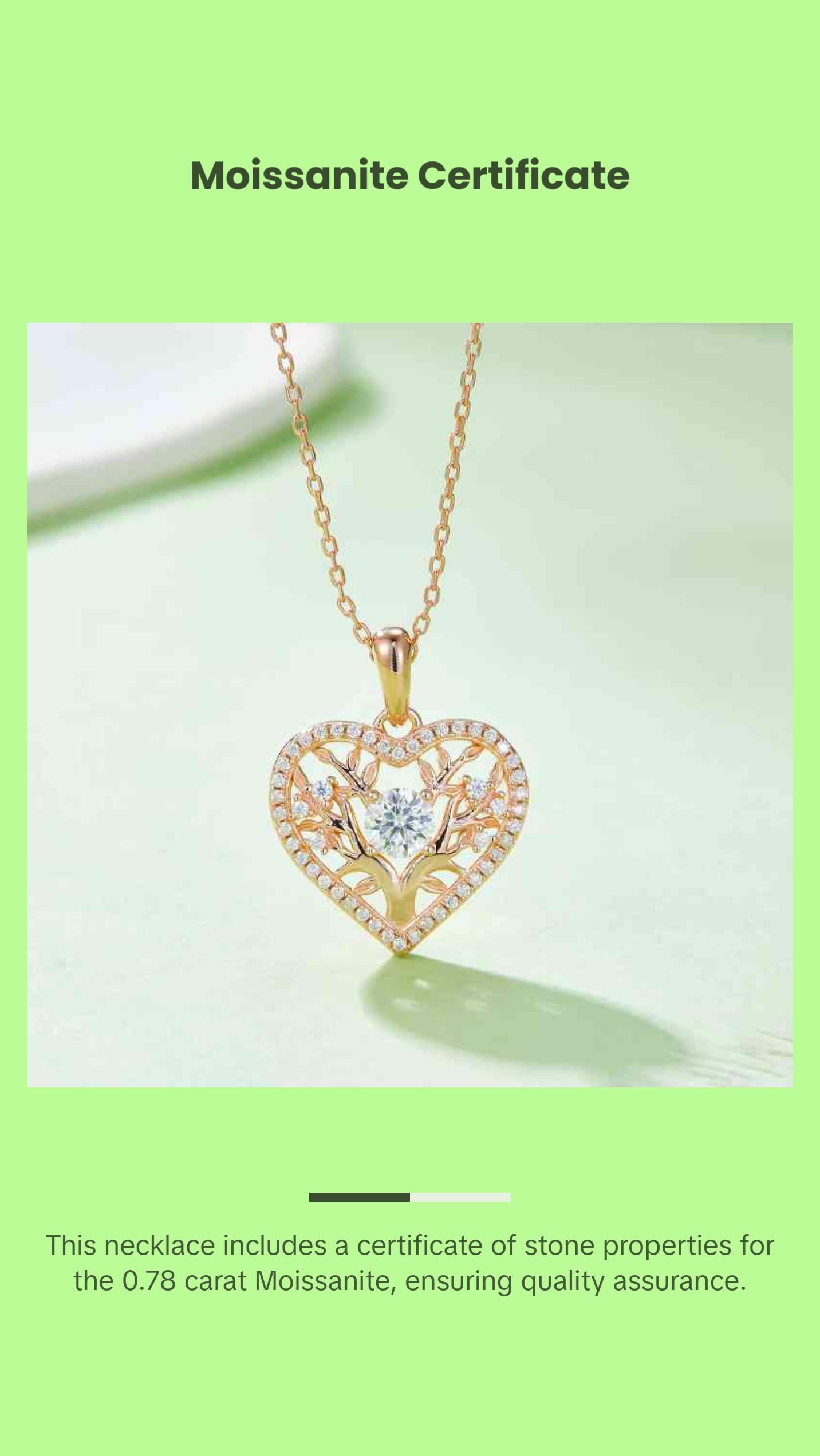 Moissanite 925 Sterling Silver Heart Shape Necklace