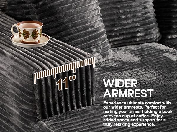 【3 Packages Shipping】HOOOWOOO 135 Inch Cloud Sectional Couches for Living Room, U Shaped Modular Sectional Sofa No Assembly, Plush Corduroy Large Floor Couch Set with Deep Seat(Gray)