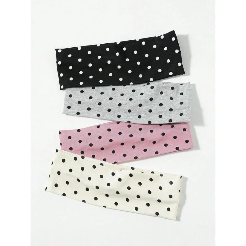 Women's Polka Dot Headbands, Assorted Set of Wide Elastic Hair Accessories, Adjustable for Thick Hair & Daily Casual Wear, Women's Fashion, Accessories For Women tiktokshopbacktoschool