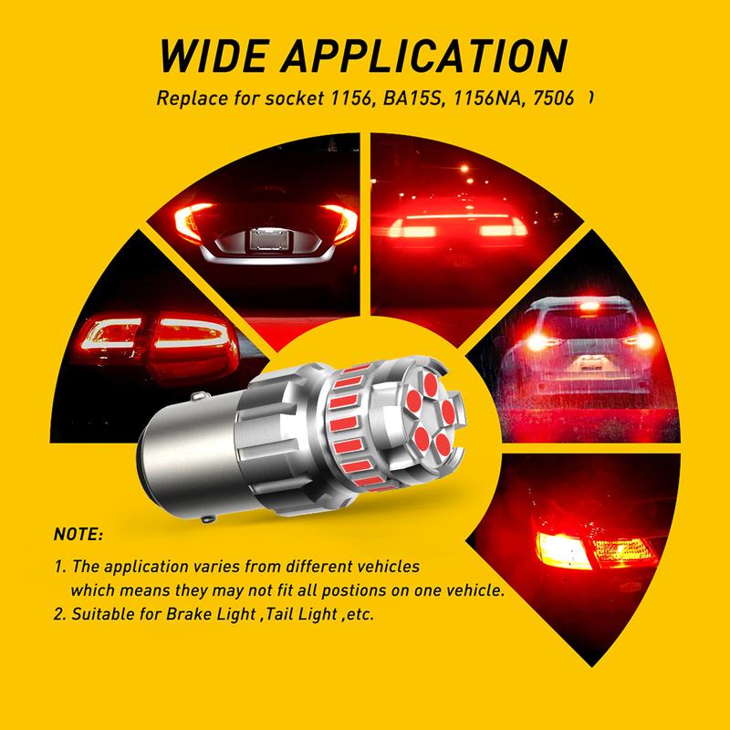 7506 1156 23LED Flash Strobe Brake Stop Light Bulbs for Audi BMW VW Mercedes RED