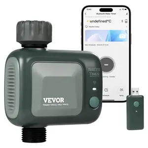 VEVOR WiFi Sprinkler Timer,  Single Outlet, Smart Hose Faucet Water Timer with Brass Inlet, APP Control via 2.4Ghz WiFi or Bluetooth, Voice Control with Alexa Google Assistant, IPX6 for Yard Watering