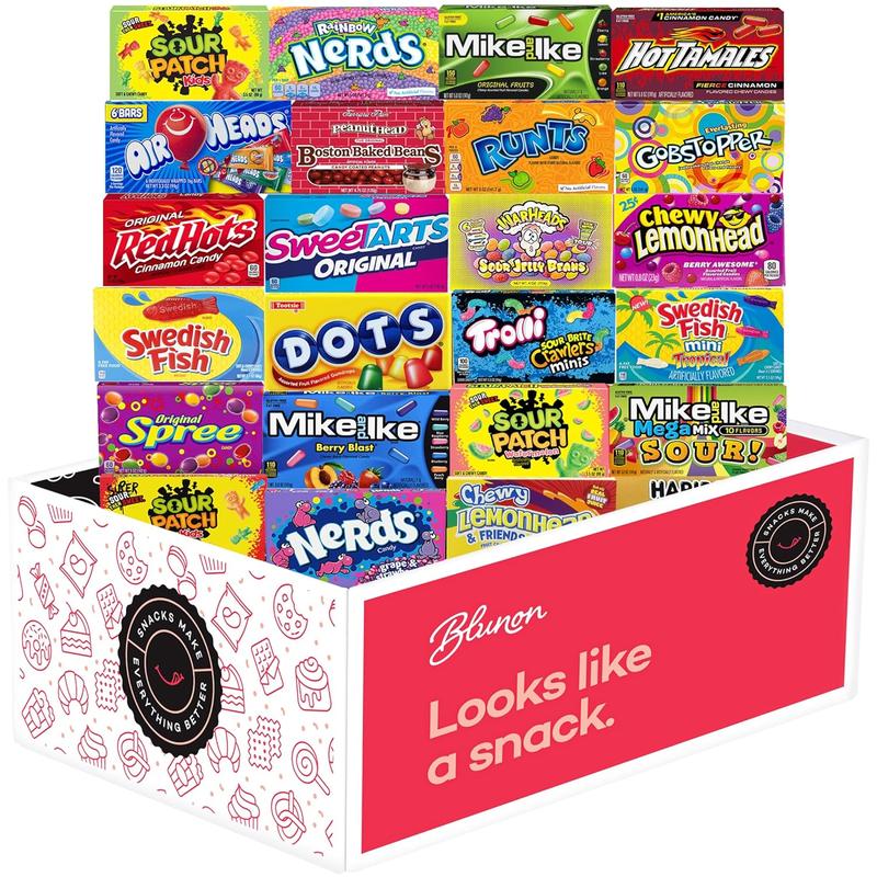 Movie Theater Candy - Assorted Candy Variety Pack - 24 Large Theater Size Boxes - Bulk Care Package Gift Box (Pack of 24)