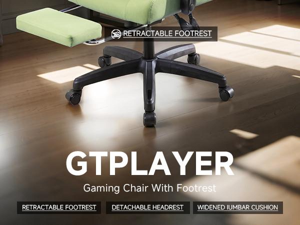 GTPLAYER Office Chair, Computer Office Chair with Pocket Spring Cushion, Linkage Armrests and Footrest, High Back Ergonomic Computer Chair with Lumbar Support Task Chair with Footrest