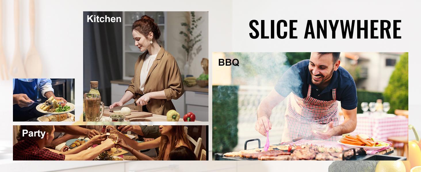 VEVOR Meat Slicer, TikTokShopBlackFriday, 200W Electric Deli Slicer, with Two 7.5" Stainless Steel Removable Blade, 0-15mm Adjustable Thickness for Home Use, Food Slicer Machine for Meat Cheese Bread