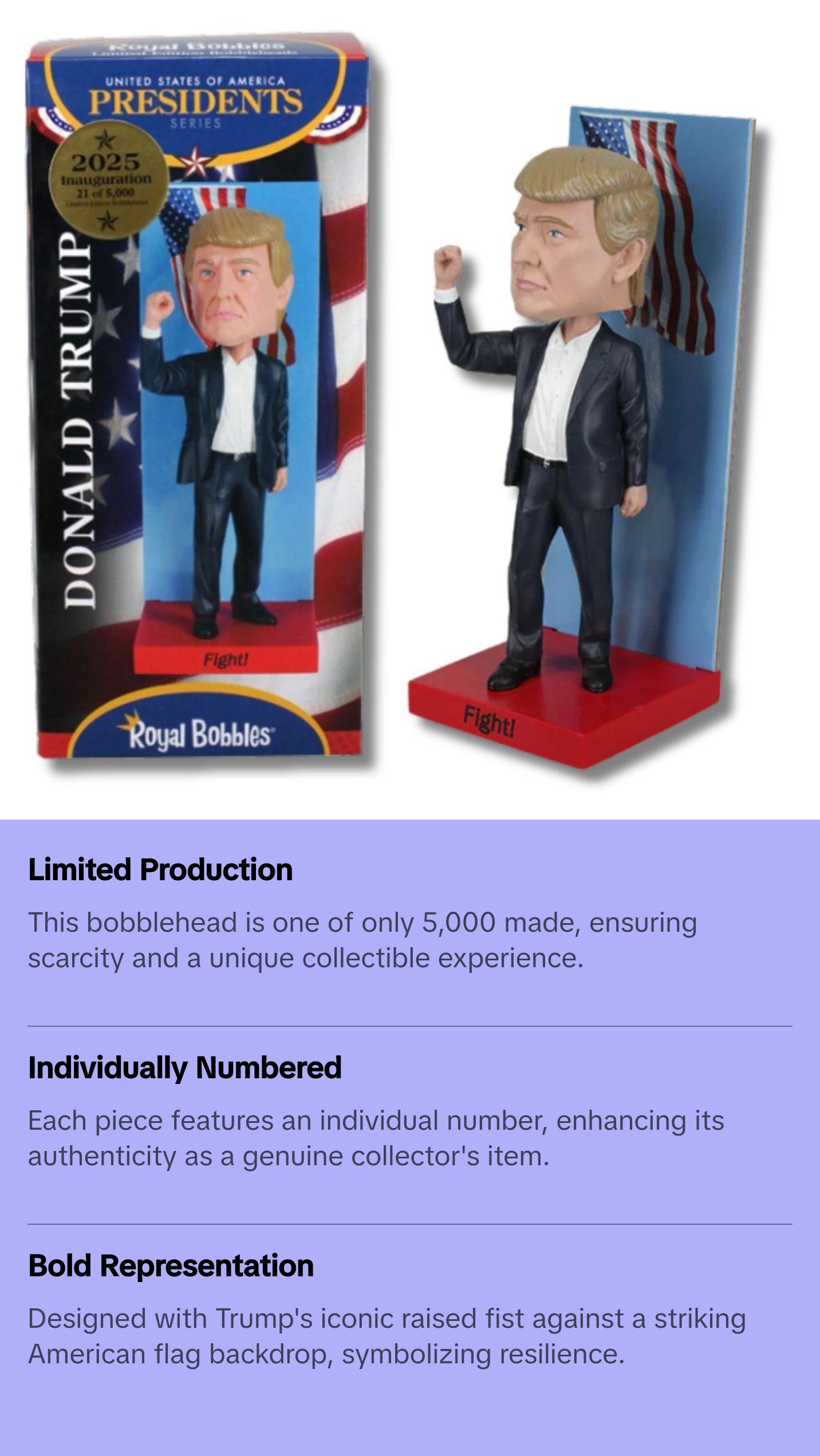 Limited Edition 2025 Inauguration Donald Trump Bobblehead (Numbered)