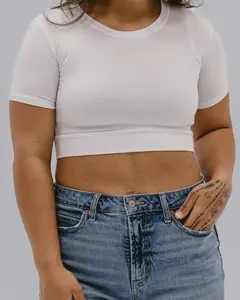 Crew Neck Boyfriend Halftee - Short Sleeve Top for Women - Comfortable Fit for Casual Wear - Comfort Layering top for modest fashion