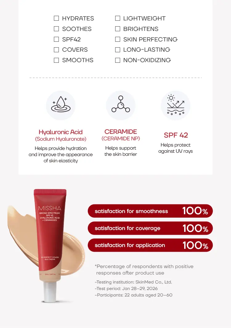 [MISSHA Official] M Perfect Cover BB Cream SPF 42 PA+++(50ml)