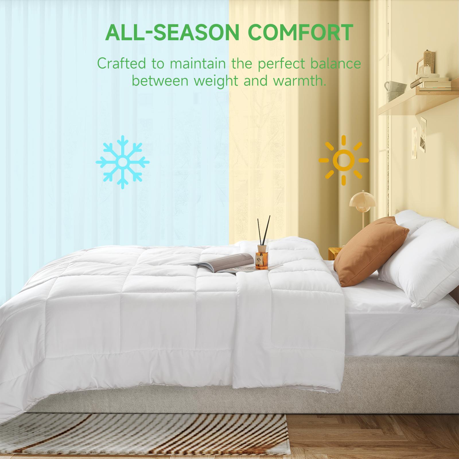 VIZIM All Season Comforter- Box Stitching Duvet Insert -Twin Full Quenn King Sizes Lightweight Soft Polyester Breathable Cozy Duvet,Soft, Durable Cozy Microfiber -Easy Care Microfiber Bed Set #BlackFridayDeals#CyberMondayDeals