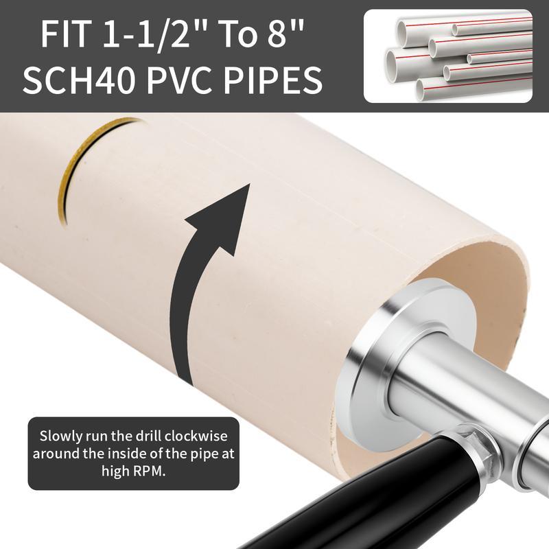 PVC Pipe Inside Cutter with Diamond Grit Cutting Wheel and Handle, Fit for 1-1/2 Inch to 8 Inch,7 Inch Adjustable Cutting Depth,1/4in Hex Shank Fit for Impact Drivers and Drills,TikTokShopBlackFriday adjustable depth gauge