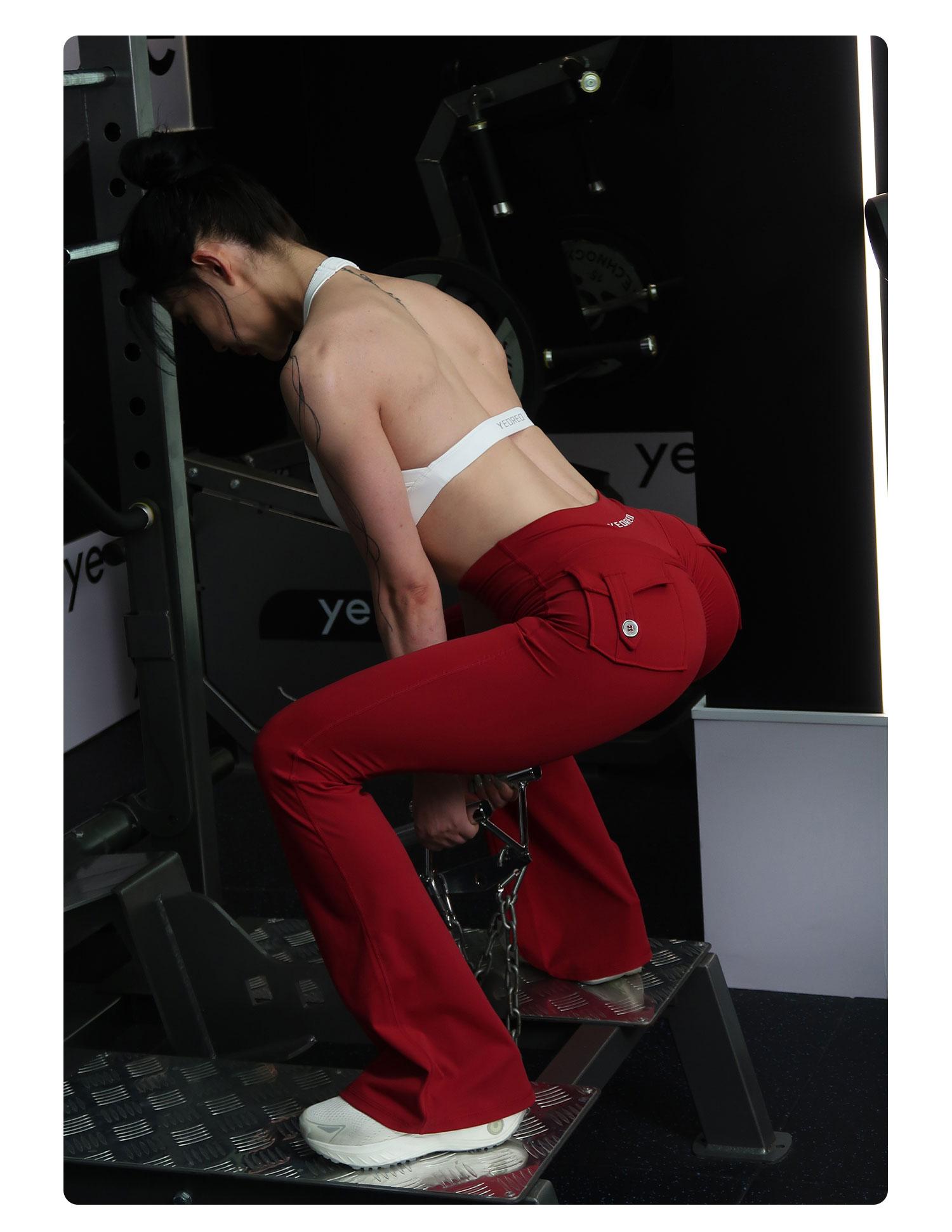 YEOREO CoreFlex Flare Leggings with Pockets for Women Scrunch Workout Leggings Butt Lifting Gym Yoga Pants SpringStatements