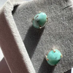 Larimar Earrings – Blue Flame Mini(6×4mm, 925 Silver) LAR-E-C03