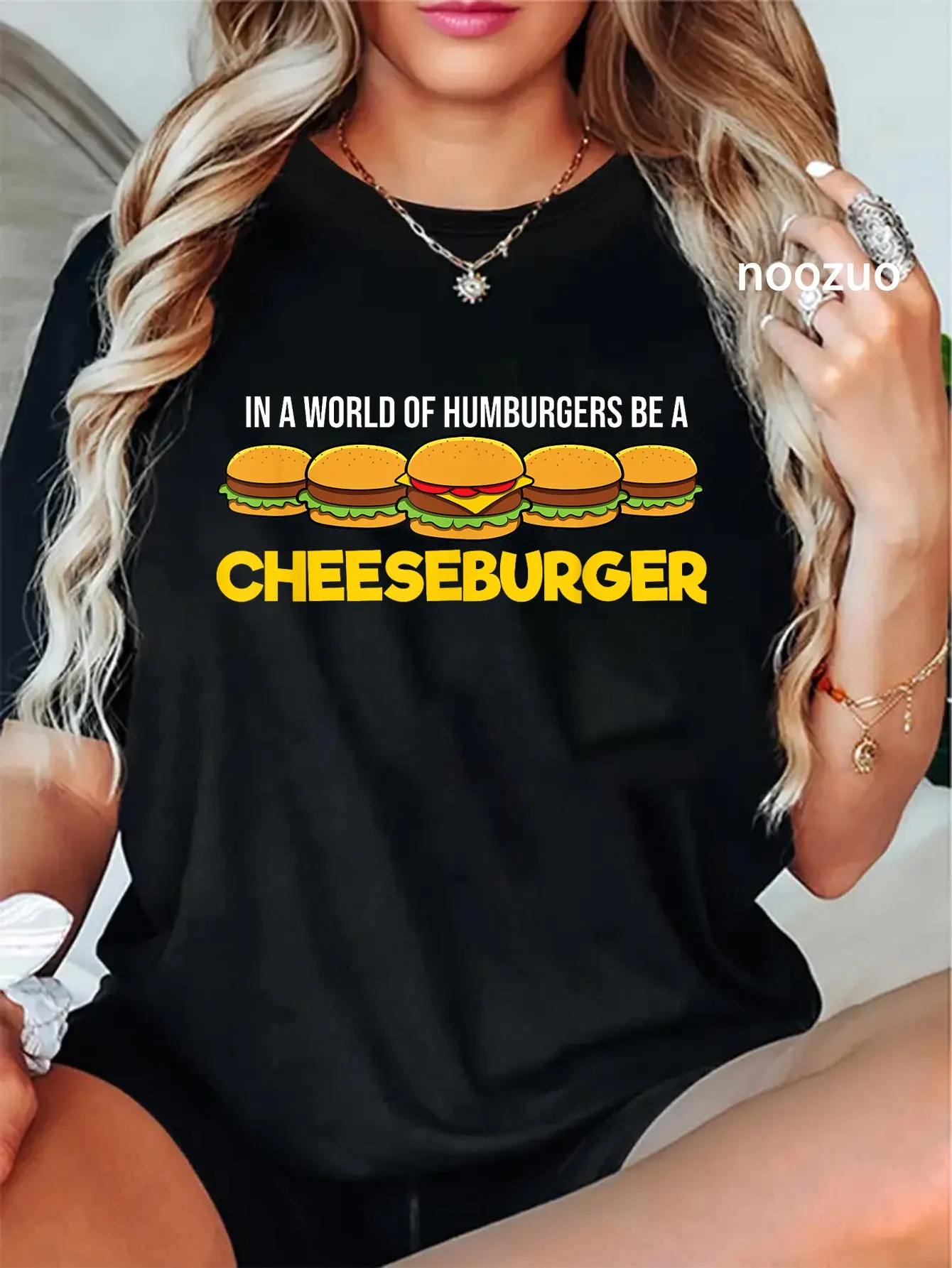 100% Cotton In A World Of Hamburgers Be A Cheeseburger T-Shirt