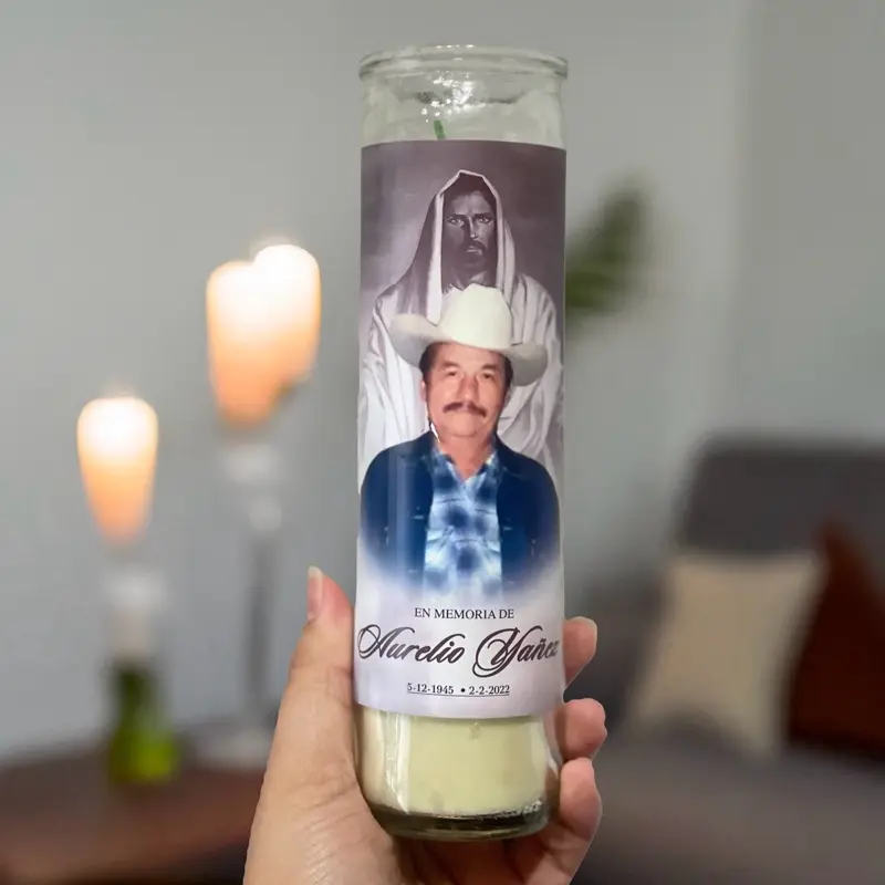 Día de Muertos Candle Altar Decor Waterproof Personalized Tribute Memorial Wax Artwork for Loved Ones En Memoria De…