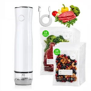 Reusable Food Vacuum Storage Bags With with USB Rechargeable Handheld Vacuum Pump，Anti-Overflow Food Saver Bags Set for Meat,2 Size with Air Valve for Food Storage, Ideal for Freshness Preservation Kitchen Tools & Accessories #summerwins Food Vac Bags