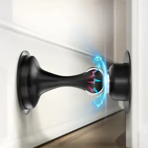 Door  Magnetic Door Catch - 2 Pack Stainless Steel Heavy Duty Door Holder Stops for Bottom Top of Door - Wall Floor Mounting No Drill 3D Adhesive & Screws Strong Magnet Keep Door Open home stopper doorknob
