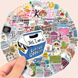100pcs Funny Satirical Quote Stickers - Waterproof Graffiti Decals Featuring Humorous Quotes And Expressions; Perfect For Decorating Laptops, Phones, Notebooks, Mugs, Helmets, Guitars, Luggdeal For Christmas And Easter Surprises;  Vintage Smartphone