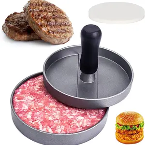 Burger Press, 1 Set Non-stick Meat Press & 100pcs Burger Patty Paper, Meat Chopper, Kitchen Meat Press Tool, Kitchen Accessories, Kitchen Gadgets