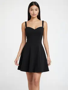 Elegant Black Sweetheart Mini Dress