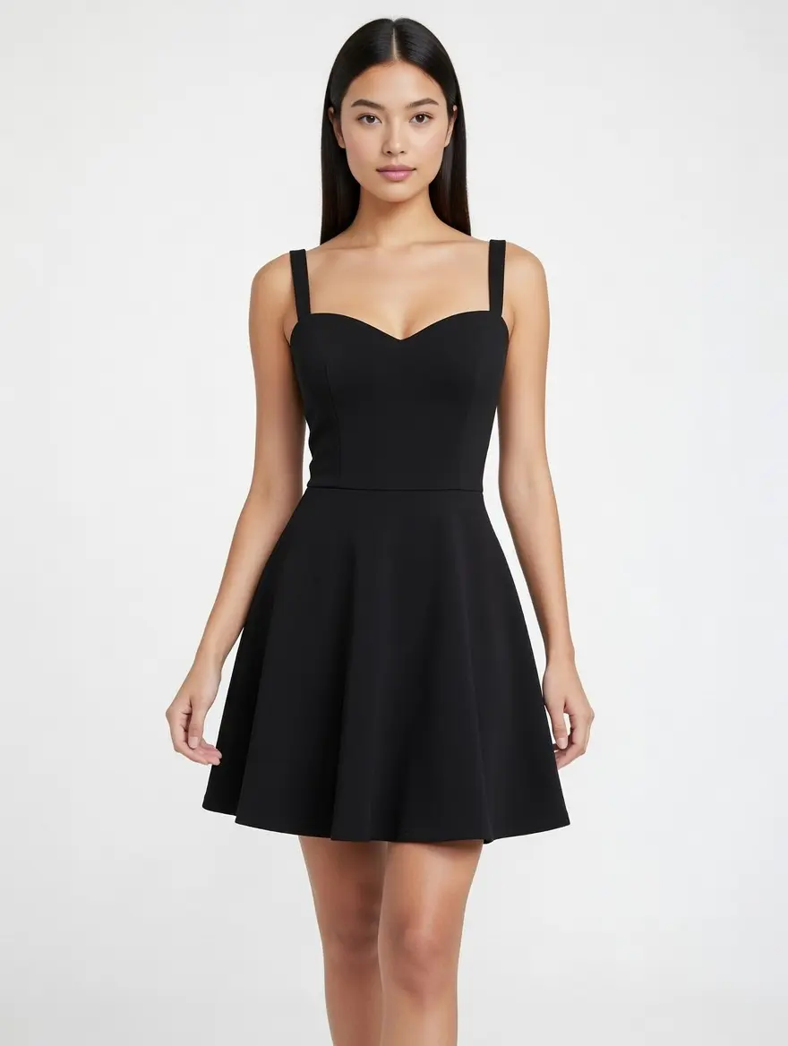 Elegant Black Sweetheart Mini Dress - TikTok Shop