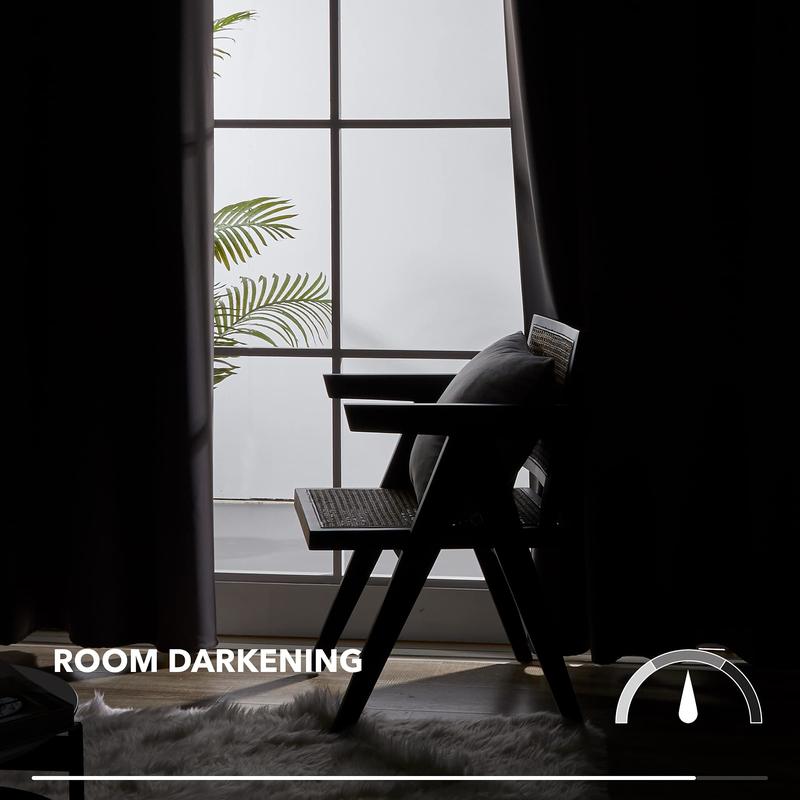 Deconovo Blackout Curtains 2 Panels 38W Short Drapes for Living Room and Bedroom Room Darkening Thermal Insulated Window Curtains