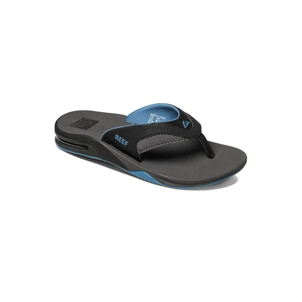 Reef Fanning Men's Casual Open-Toe Sandals - Water-Friendly Synthetic Nubuck Upper, Arch Support, Heel Airbag, Bottle Opener, Padded, Rubber EVA Herringbone Sole, Slip-On Athletic Footwear for Walking, Water Sports