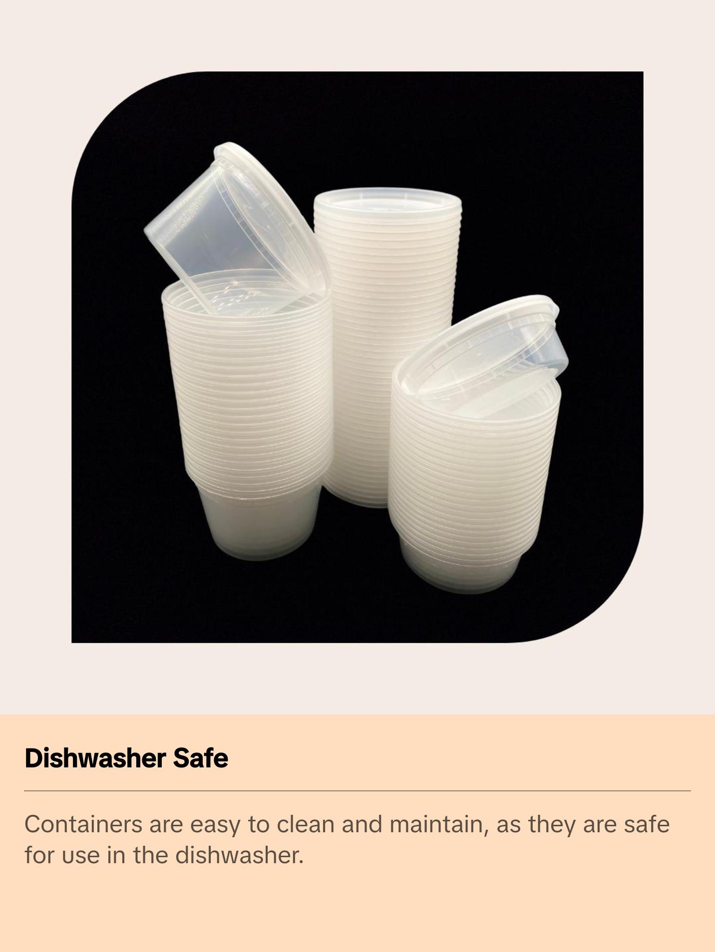 60 Pack - Deli Food Storage Containers with Lids [24-8 oz, 24-16 oz, 12-32 oz] - BPA Free, Microwave and Freezer Safe Kitchen Plastic Round Utensils