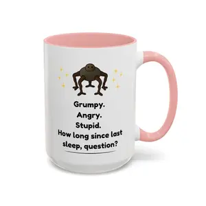 Project Hail Mary Rocky 2 tones accent Mug | Grumpy Angry Stupid Sleep Question Coffee Cup | Andy Weir Sci-Fi Fan Gift for BookTok Readers | 15oz and 11oz Ceramic coffee mug