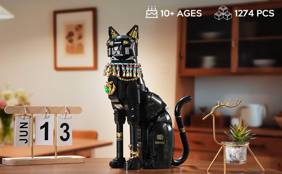 Egyptian Pharaoh Cat Building Set - Animal Black Cat Building Blocks Toy for Adults DIY Crafts Project Egyptian Cat Model for Home Office Decor, Gift for Women Teens Kids Ages 10+ (1274PCS) Egyptian Pharaoh Cat Building Set - Animal Black Cat Building Blocks Toy for Adults DIY Crafts Project Egyptian Cat Model for Home Office Decor, Gift for Women Teens Kids Ages 10+ (1274PCS)