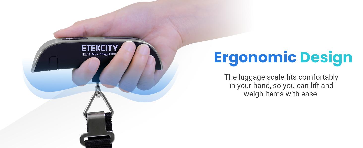 Etekcity Luggage Scale, Travel Essentials, Digital Weight Scales for, Portable Handheld Scale with Temperature Sensor, Rubber Paint, 110 Pounds, TikTokShopHolidayHaul Deal