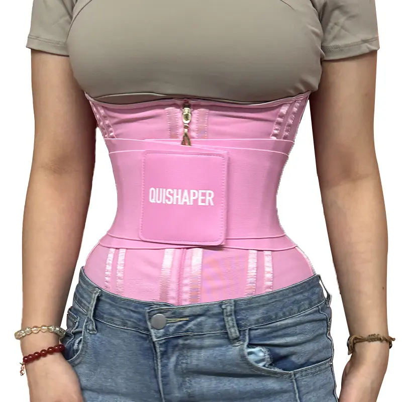 QUISHAPER Modern Waist Trainer for Women, Adjustable Triple Wrap Nylon Belt for Tummy Control and Compression that Works, Shapewear Binder, Belly Binder Shaper, Compression Body Shaping, Corset, Lady, Fantasy, Nylon Fabric, Letters, Body Contouring, Hook,