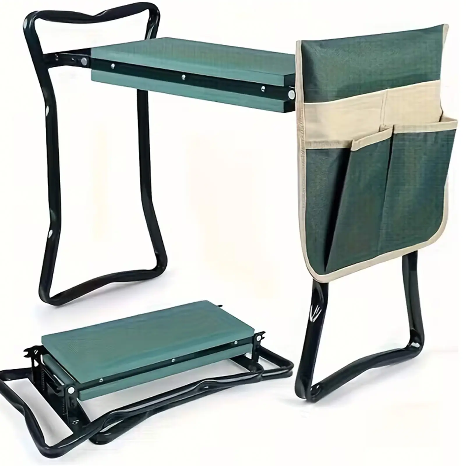 Upgraded Garden Kneeler and Seat with Thicken & Widen Soft Kneeling Pad,Heavy Duty Foldable Gardener Stool with Tool Pouches,Gardening Gifts for Women Mom Men Seniors¡... Tool Kit Foam