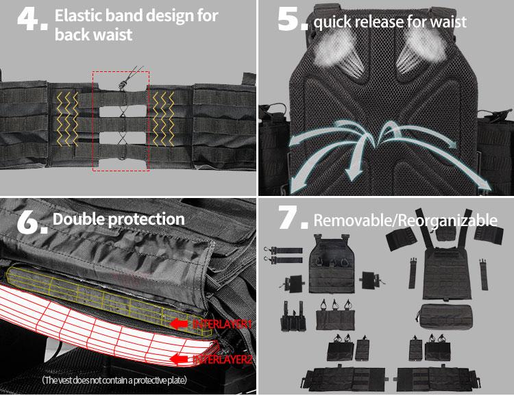 VT-6026-1 Quick Release YAKEDA Plate Carrier Vest In Stock Molle Chaleco Tactico Tactical Vest for Outdoor Shooting