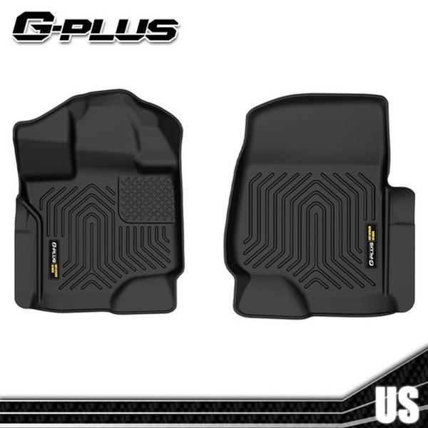 G-PLUS Floor Mats Compatible with Ford F150 2015-2025 Super Crew (Includes 22-24 Lightning Models) w/o Fold Flat Storage TPE All Weather Full Cover Protection 2 Piece,Black
