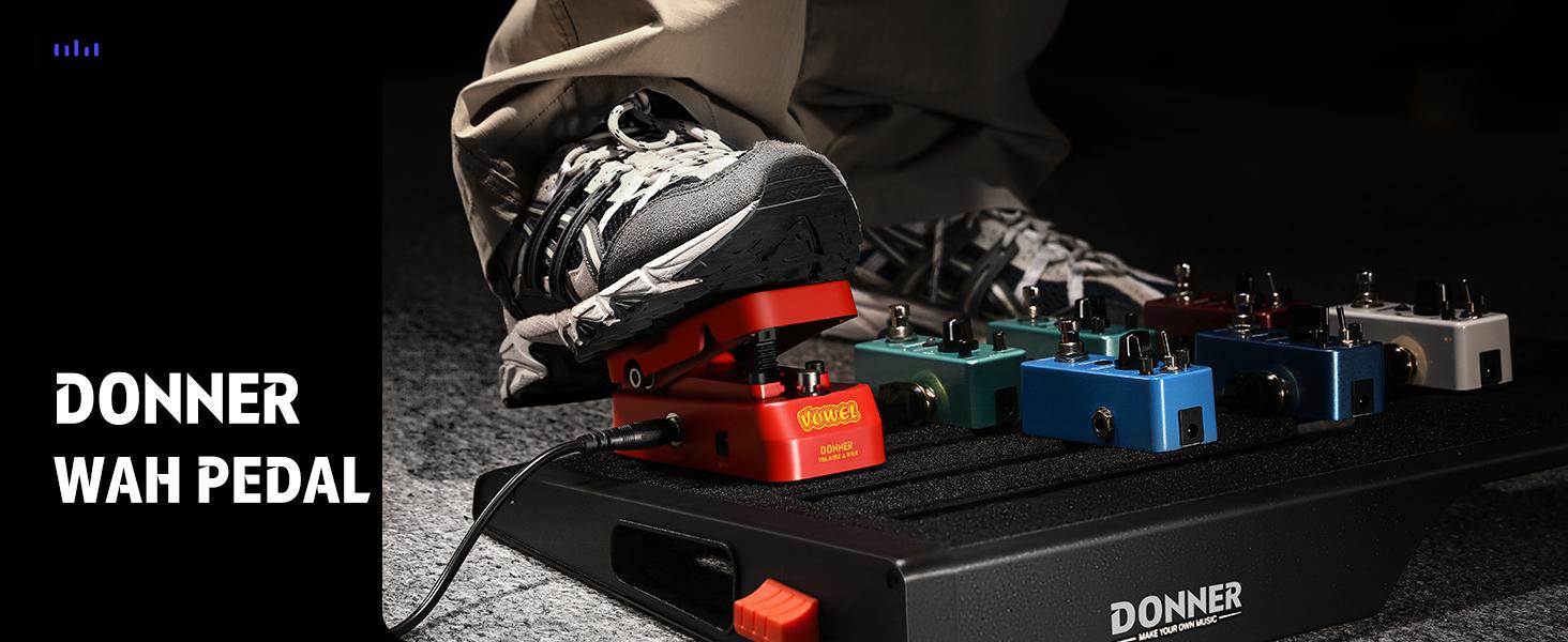 Donner Guitar Wah Pedal, 2 in 1 Wah Volume Pedal, Mini Vintage Electric Guitar Effect Pedal with Wah Wah Active Volume Control, Vowel Lightweight Guitar Pedal