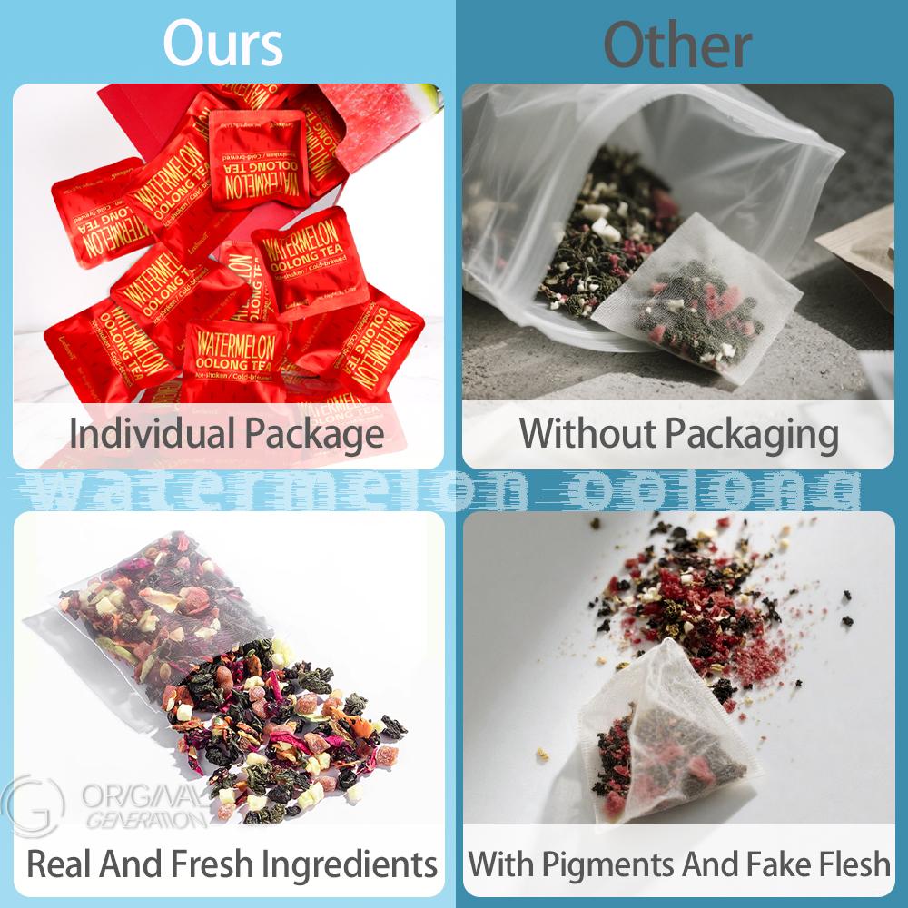 Watermelon Oolong Tea 50g (5g×10pack) With Watermelon Dragon Fruit Apple Strawberry Real Fruit Inside