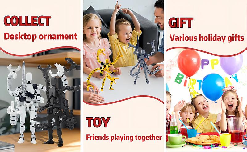 T13 Nova Action Figure 3D Printed Multi-Jointed Movable Robot 5.5 Inch Assembled Desktop Decoration for Game Enthusiasts