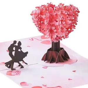 JOYIN Valentine 3D Love Hearts Tree Greeting Card, Valentines Day Greeting Pop Up Cards for Hearts Day, Kids Classroom Exchange Warm Present Giving, Wedding Cards, Anniversary Party Favor