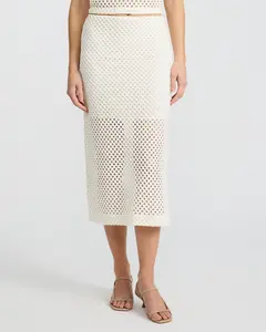 Express Crochet High Waisted Midi Skirt