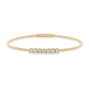 14k Solid Gold and Diamond Starlit Flex Bangle