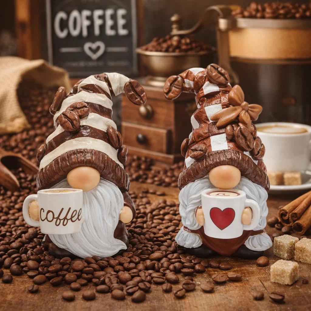 Hodao 2026 Summer Resin Gnome Figurine Set - 4th of July Independence Day Decorative Piece, Coffee Bar Ornaments, Father's Day Gift