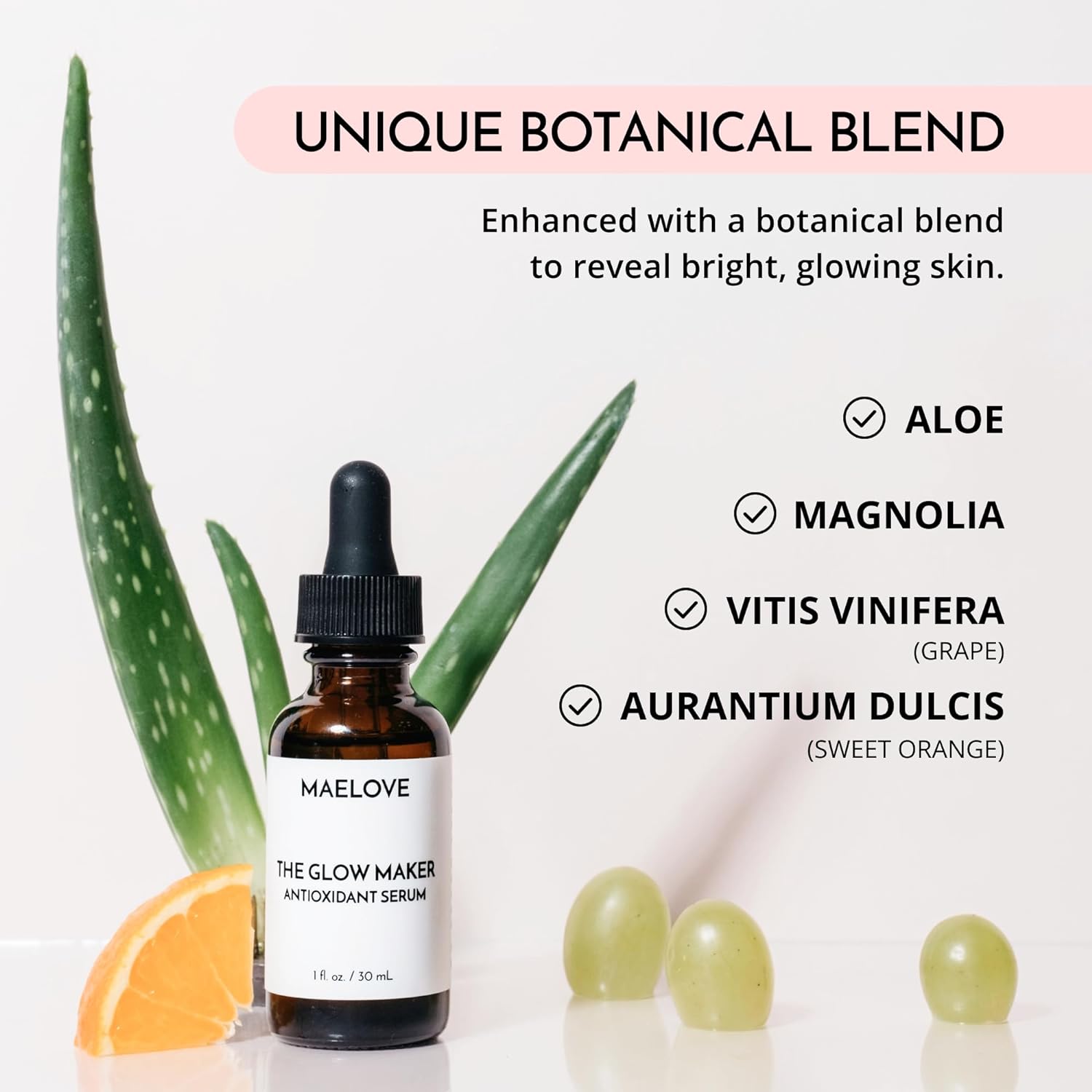 Glow Maker Vitamins C, E, Ferulic & Hyaluronic Acid, Unscented, Award-Winning Brightening and Hydrating Facial Serum