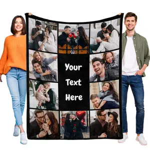 Customize blanket with photo your text here photos blanket personalized gifts, exclusive customization, for boyfriend/girlfriend, lover, family, parents and couples, custom photo blanket Christmas birthday anniversary gift