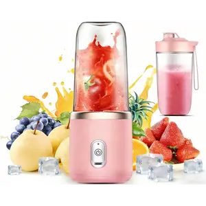 This portable pink blender is my new obsession — I make fresh smoothies in 60 seconds, no outlet needed, and it fits in my purse for on-the-go healthy snacks （Pink）