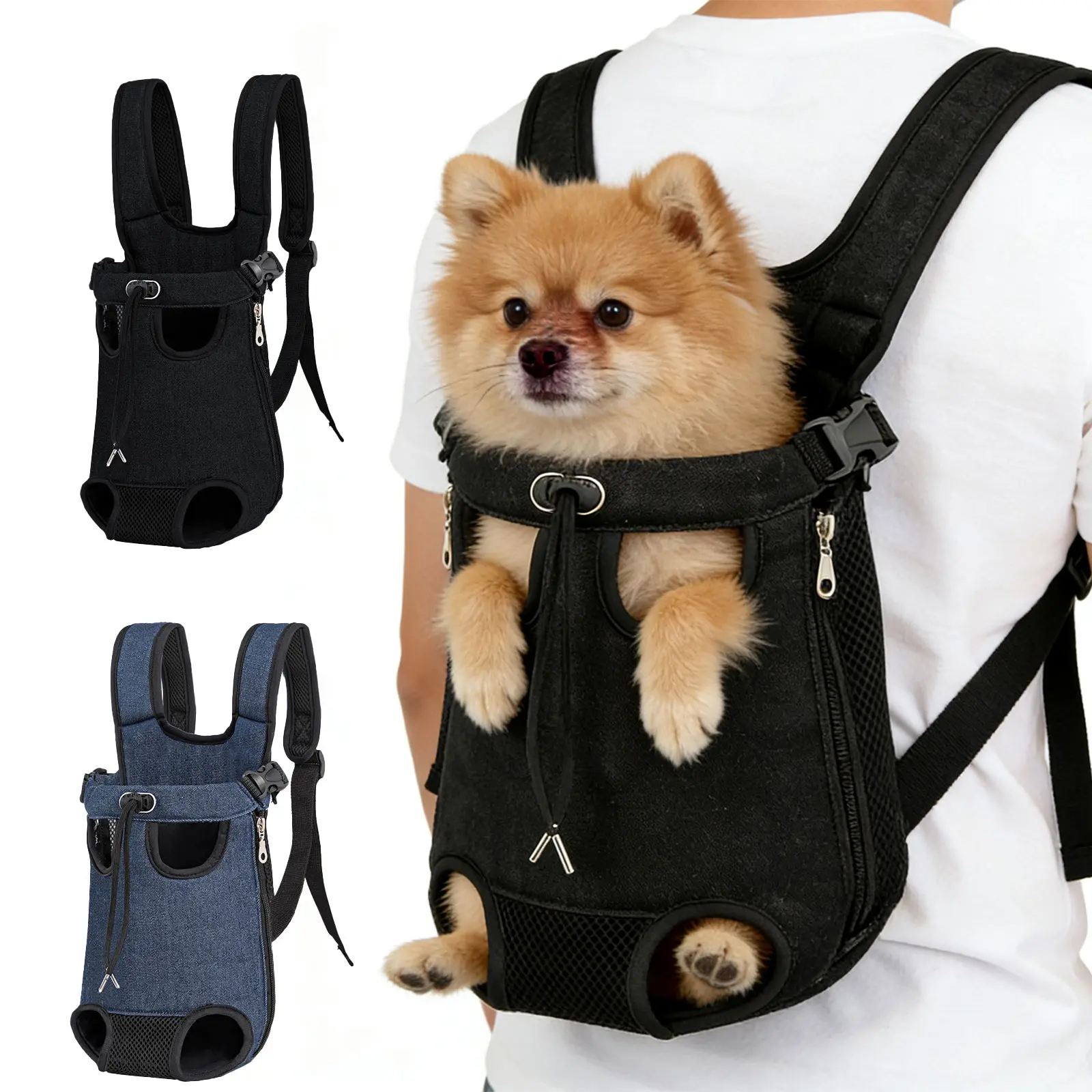 Adjustable Pet Chest Carrier for Small Dogs & Cats - Breathable Cartoon Oxford Fabric Sling Backpack with Drawstring, Outdoor Animal Carrier for Hiking & Daily Use, Carrier Backpack