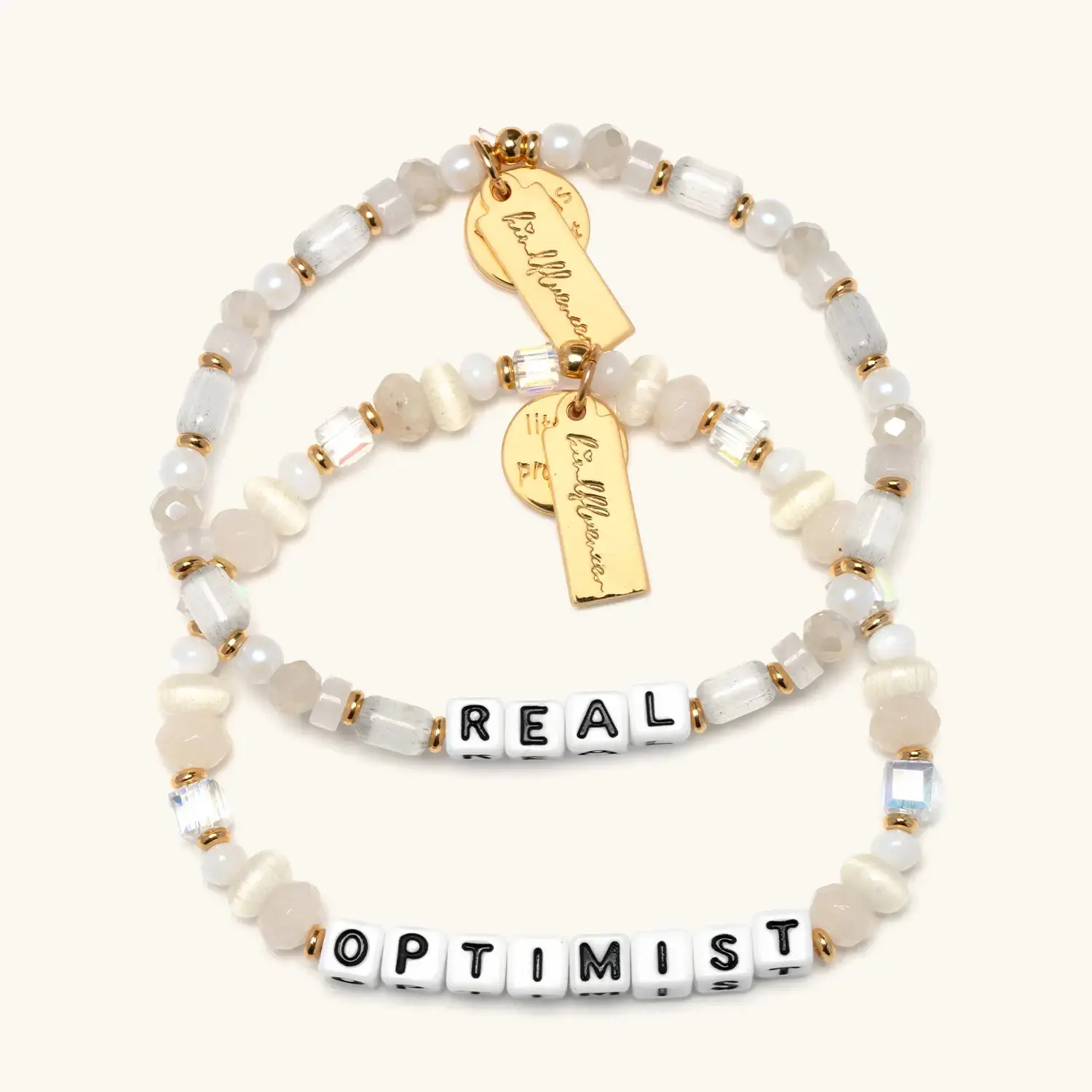 Little Words Project Women's Beaded Bracelet Jewelry Bundle - Co-Created Mental Health Collective Inspirational Fashion Jewelry, Giving-Back Styles, Optimism, Bracelets, Co-Created Set, Mindfulness Wear, Beads, Arm Candy Accessories, Choking Hazard Small,