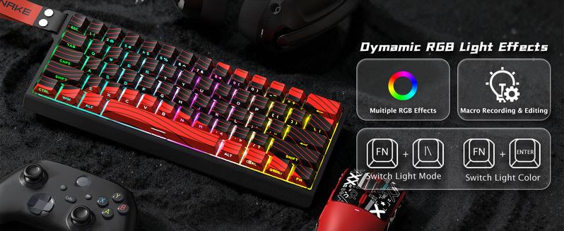ATTACK SHARK X11&X60HE Mechanical Wireless Gaming Combo,Rapid Trigger Magnetic Switches 8K Keyboard,59g Ultra-Light Mouse with Charging Dock, 22K DPI,PAW3311,RGB Backlit 3-Mode with Coiled Cable