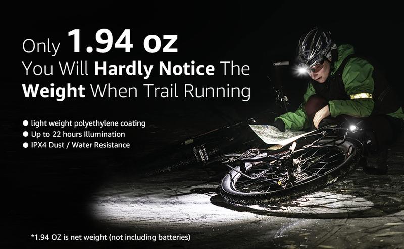 Lepro 320015 Battery Powered Headlamp - 1300Lux Super Bright LED Head Lamp with Red Light, IPX4 Waterproof Headlights for Outdoor Camping, Hiking, Hunting, Power Outages, Emergency, Hurricane camp accessory