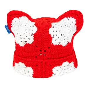 Arkyve Fiery Snowflake Crochet Cat Hat