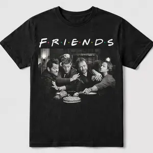 Supernatural Retro Homage T-shirt Sam & Dean Winchester Supernaturals Friends Shirt MEDIA 8AG HQ6
