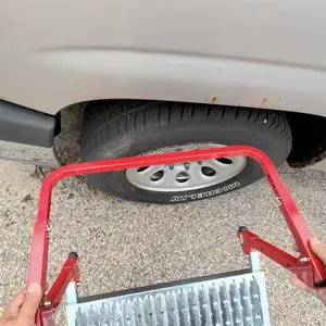 Nilight Heavy-Duty Portable Folding Metal Tire Step, Truck Accessory with Non-Slip Steel Surface, 3 & 5 Height-Adjustable Positions for 10”-15” Rims, Tire-Safe Blocks for Engine Bay Access, 350 Lbs Max Weight Capacity, Easy Installation, Maximum Weight Ca